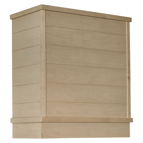 48" Modern Farmhouse Shiplap Straight Range Hood with Broan Liner, Alder Main - Image