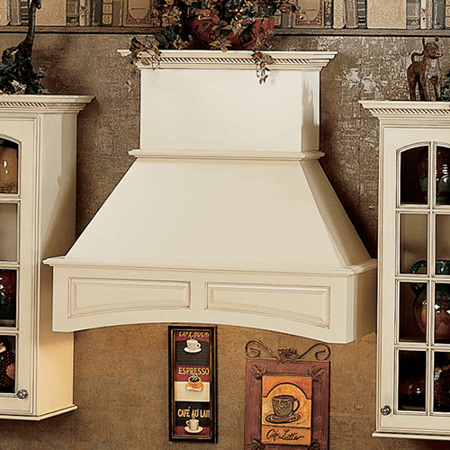 42" Silver-Metallic Arched Range Hood with Sirius Compatible Liner, Red Oak - Alt Image 1