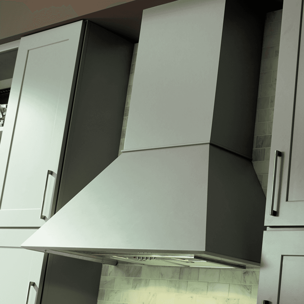 36" Silver-Metallic Straight Range Hood with Broan Compatible Liner, Alder - Alt Image 2