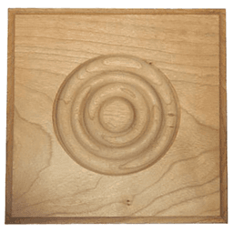 6&quot; x 6&quot; Beaded Rosette/Cove Edge Cap, Red Oak - Main Image