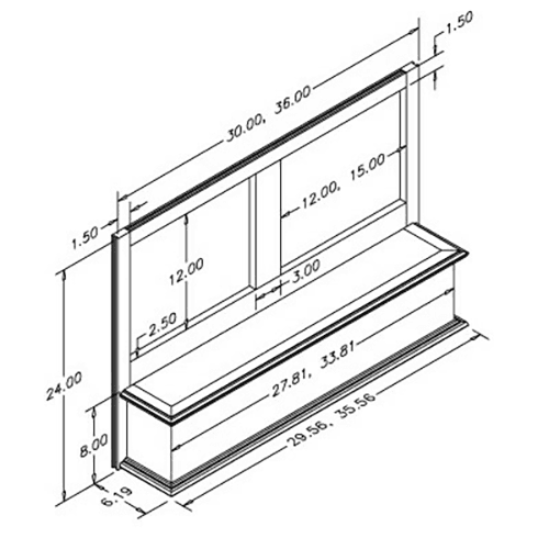 36" Silver-Metallic Straight Range Hood with Broan Compatible Liner, Red Oak - Alt Image 2
