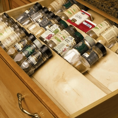 22&quot; 3&#45;Tier Spice Drawer Insert, Birch - Alt Image 1