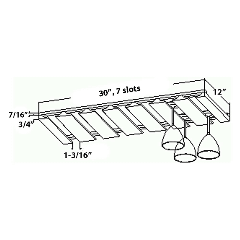12" 7-Slot Stemware Rack, Maple - Alt Image 2