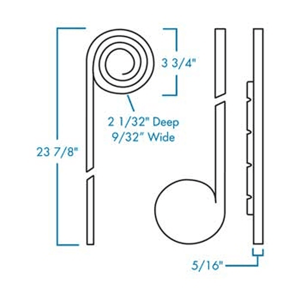 3-3/4" Spiral Tambour Track, Brown - Main Image