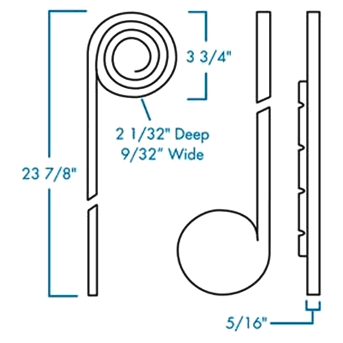 3-3/4" Spiral Tambour Track, Brown - Alt Image 1