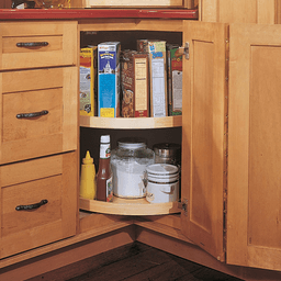 Select 28" Full-Circle 2-Shelf Wood Super Susan Kit with 9" Bearing, Natural Maple - Alt Image 1