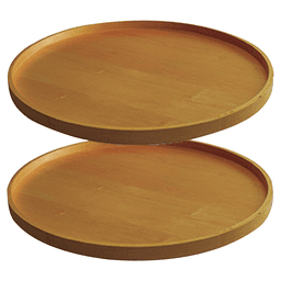 32" Full-Circle 2 Tray Wood Lazy Susan - Main Image