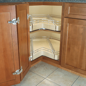 30" Kidney 1 Tray Shelf Corner Pantry with Full Extension Drawer - Alt Image 1