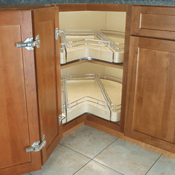30" Kidney 1 Tray Shelf Corner Pantry with Full Extension Drawer - Alt Image 1