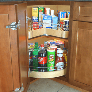 30" Kidney 1 Tray Shelf Corner Pantry with Full Extension Drawer - Alt Image 2