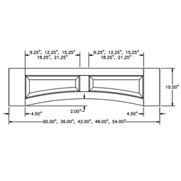 Omega National Valance - Red Oak Raised Panel - 10-1/2" x 36" - Solid Wood Construction - 3/4" Thickness