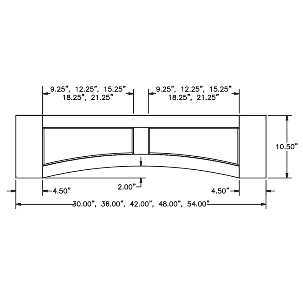 Red Oak Flat Panel Valance, 10-1/2" x 30" - Solid Wood Construction