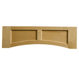 Alder finish flat panel valance for 36" cabinetry, solid wood construction, 3/4" thickness, 4.5" stiles for trimming.