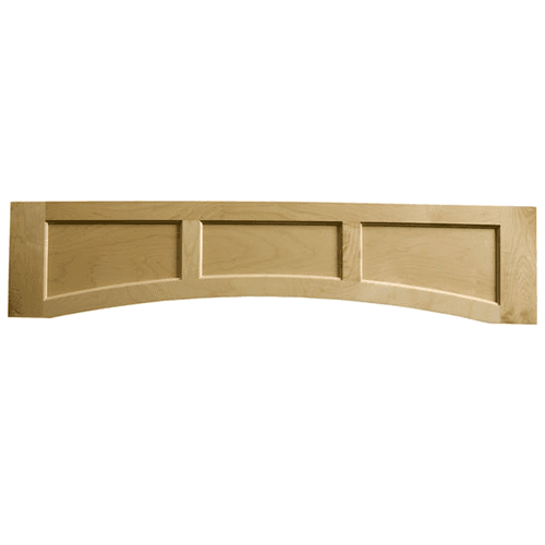 60" flat panel valance in Alder finish with 4.5" stiles for easy trimming and panel width accommodation