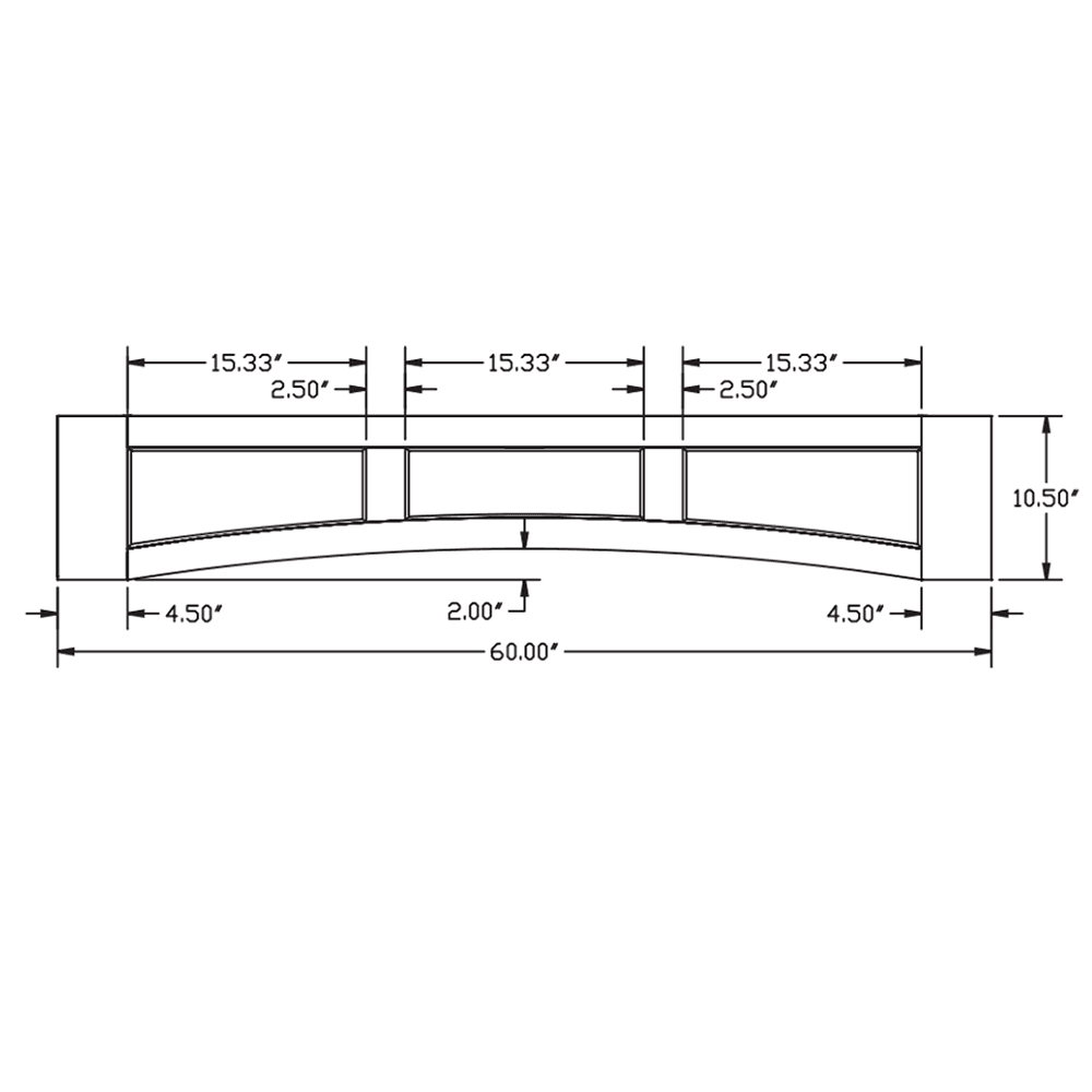 Solid Wood Construction 60" Flat Panel Valance by Omega National