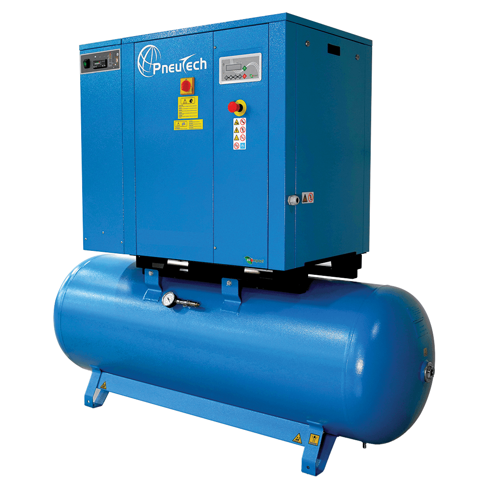15HP Tank Mount Rotary Screw Air Compressor with Integrated Dryer Main - Image