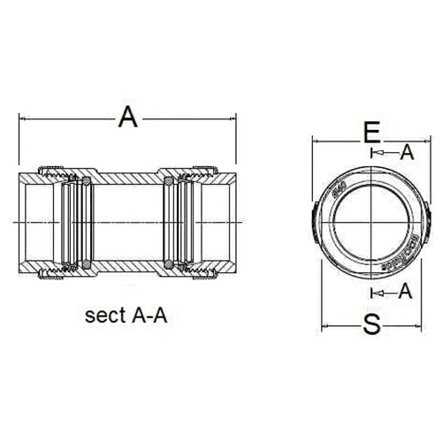 2" Sliding Straight Coupling Alt 1 - Image