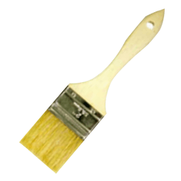 Natural white bristle brush with solvent-resistant handle