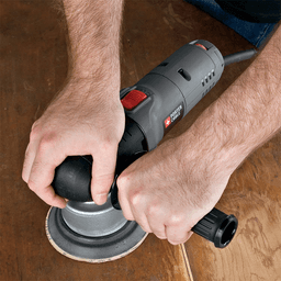 Proprietary counter balance for use with 5 inch sanding/polishing pad on Porter Cable Sander