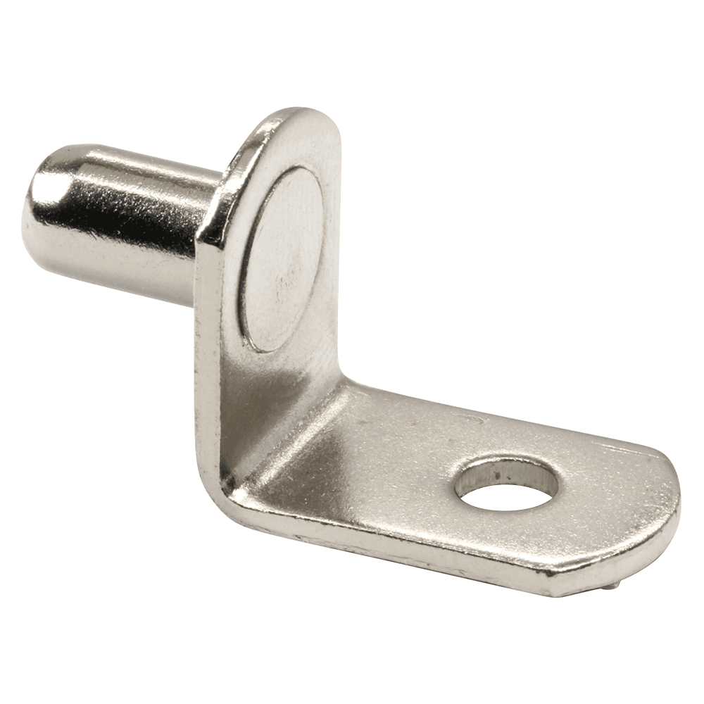 Nickel Finish 1/4" Pin L Shape Shelf Support with Hole by Us Futaba - Image 2