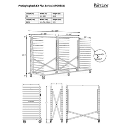 44&quot; - 120&quot; Pro EX Plus Heavy Duty Three Tower Drying Rack Alt 3 - Image