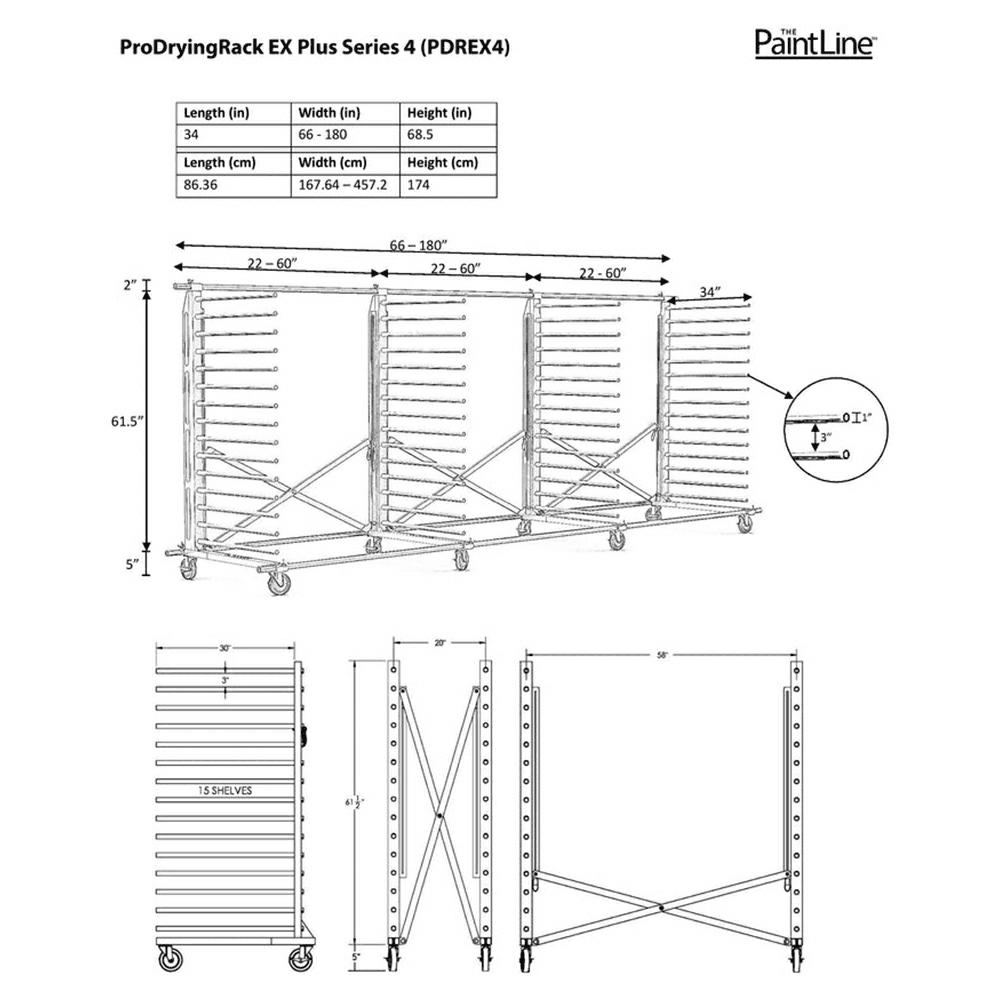 66&quot; - 180&quot; Pro EX Plus Heavy Duty Four Tower Drying Rack Alt 3 - Image