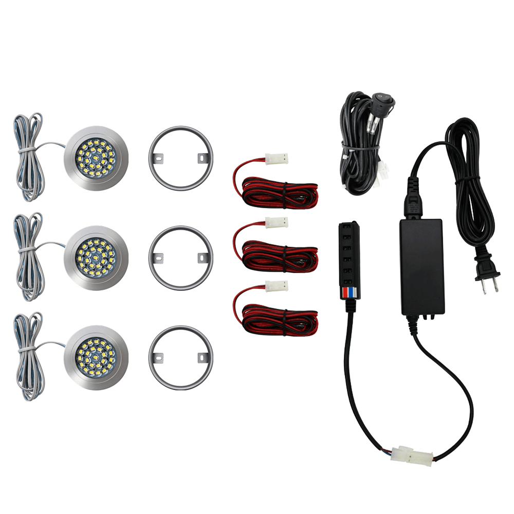 Pro R505 2W Cool White 3 Light Puck Kit - Image 2
