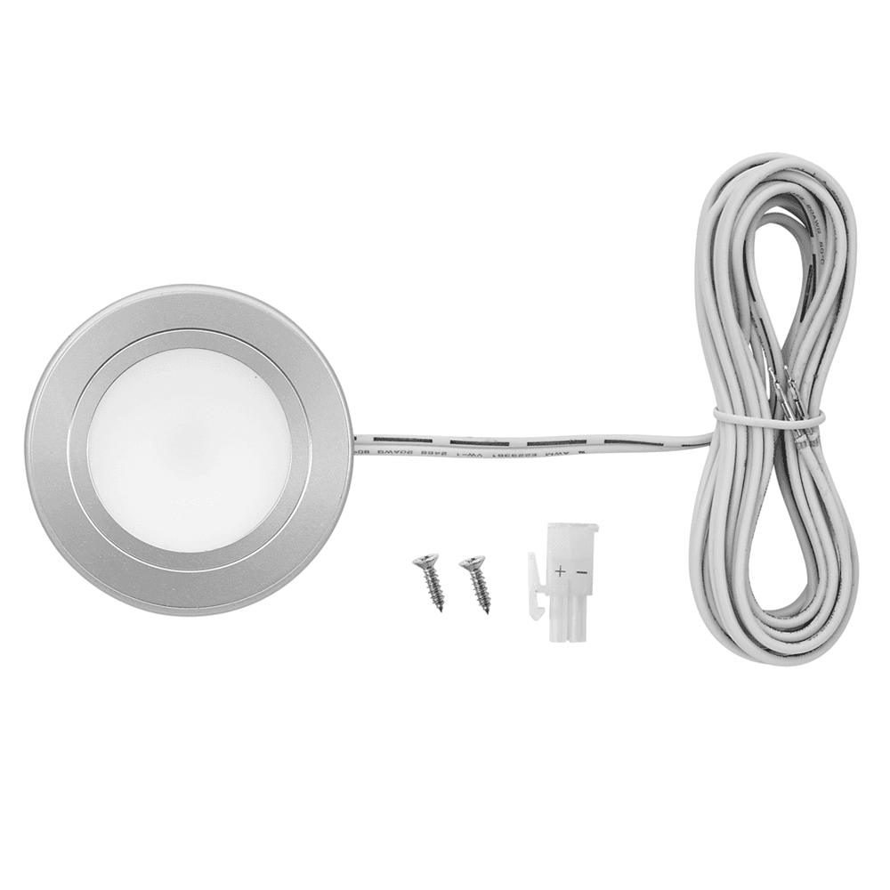 Pro R513 3W Cool White 2 Light Puck Kit, Nickel - Dimmer Switch Compatible