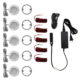 Pro R521 3W Cool White 5 Light Puck Kit, Nickel - Accessories