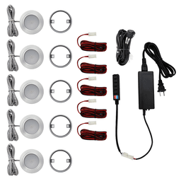 Pro R520 3W Warm White 5 Light Puck Kit, Nickel - Image 1