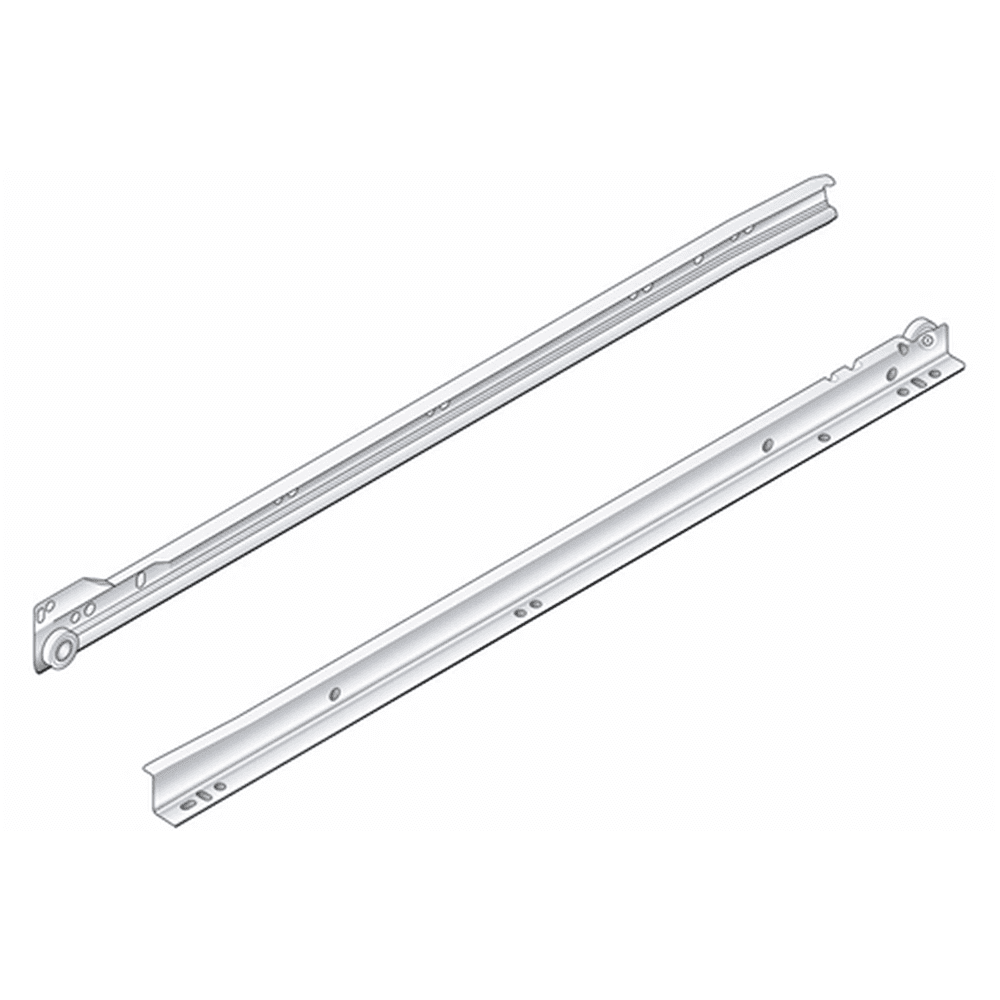 PRO50 Drawer Slide - 20" Length - Smooth Sliding - Cream White Finish - 75lb Load Capacity