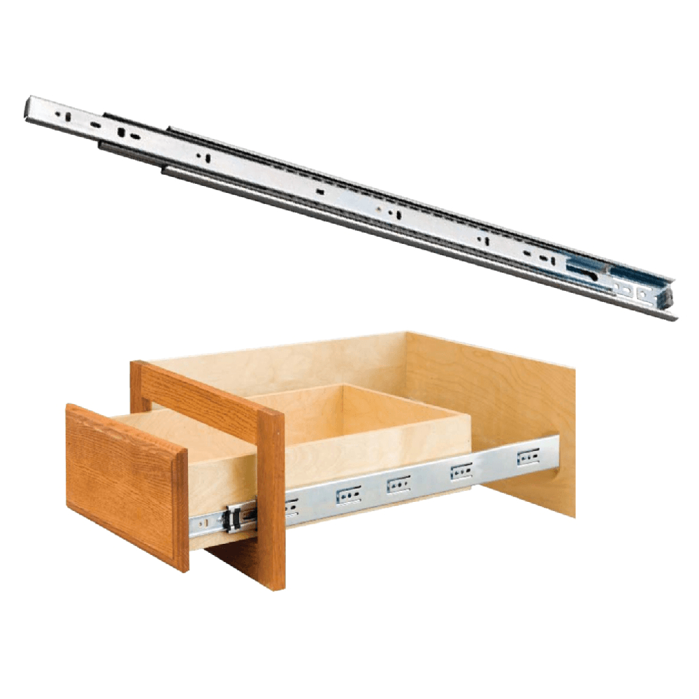 PRO80 Drawer Slide with 80lb Capacity, Full Extension, Side-Mount, Bright Zinc, 14 - Wurth Product Image 1