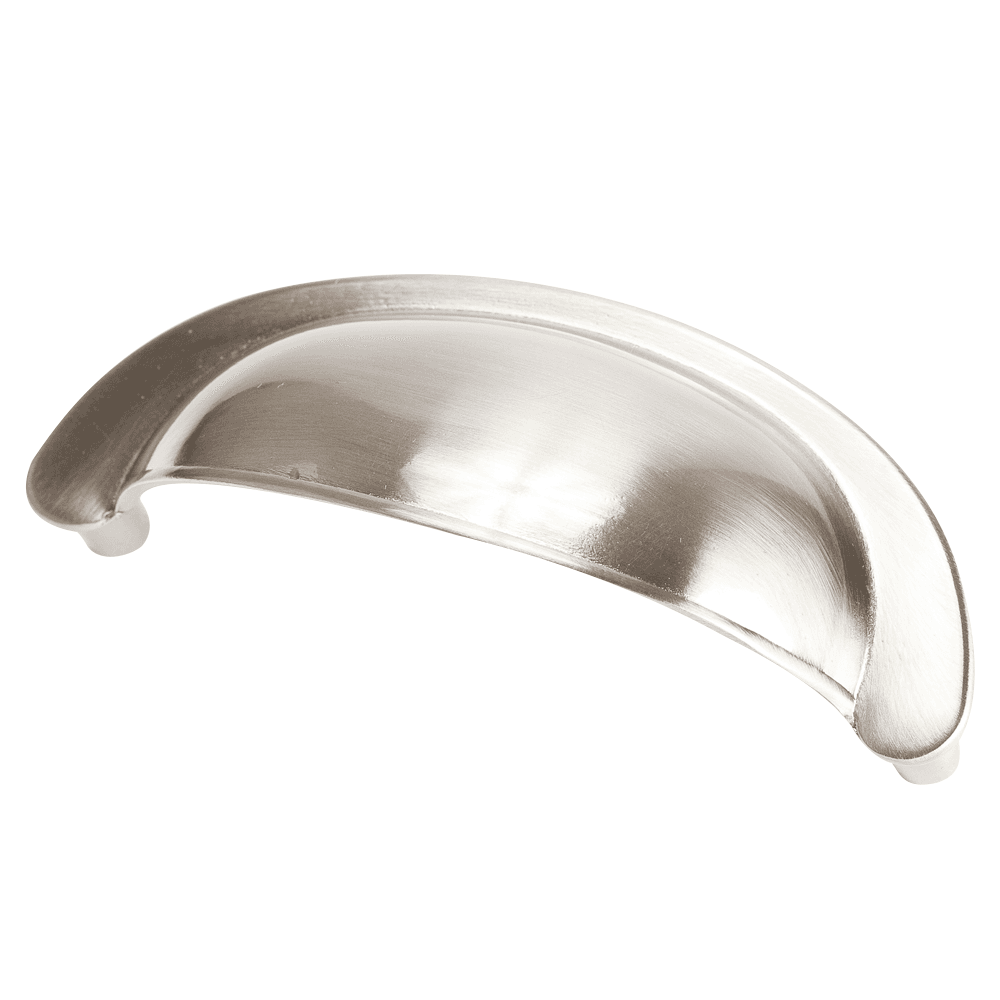 Pro Satin Nickel 3" Classic Cup Pull on Cabinet Door
