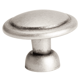 Pro 1-3/8" Classic Round Knob in Weathered Nickel - Front View