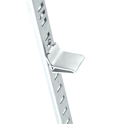 Discreet pilaster clip for holding shelves in bookcases, closets, and cabinets