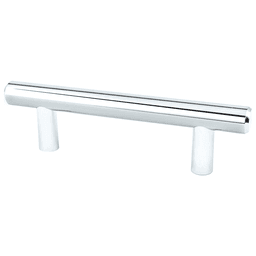 Berenson Hardware 3" Commercial T-Bar Pull in Polished Chrome on White Background