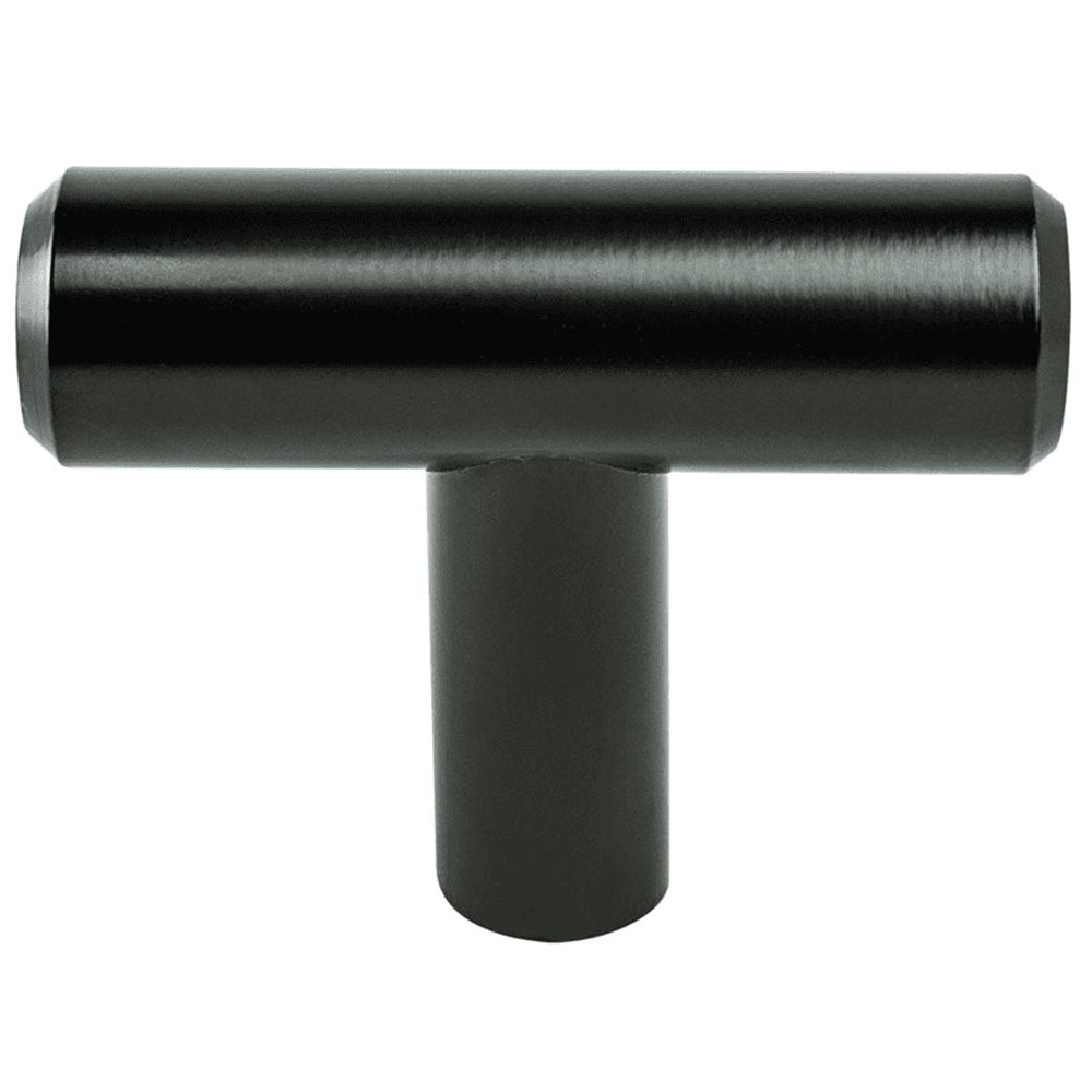 Pro 2" Commercial T-Knob in Satin Black for Cabinets and Furniture