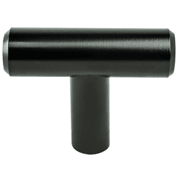 Pro 2" Commercial T-Knob in Satin Black for Cabinets and Furniture