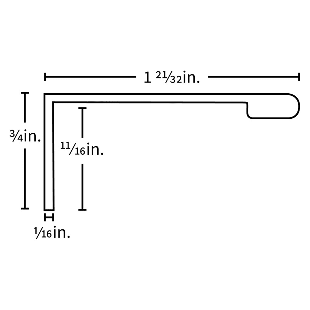 Satin champagne finish 1" Edge Finger Pull by Berenson Hardware