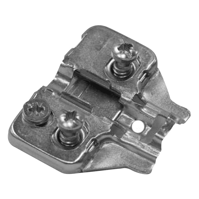 Cam Adjustable Hinge Mounting Plate with Euro Screws, Nickel-Plated, 2mm - Main Image