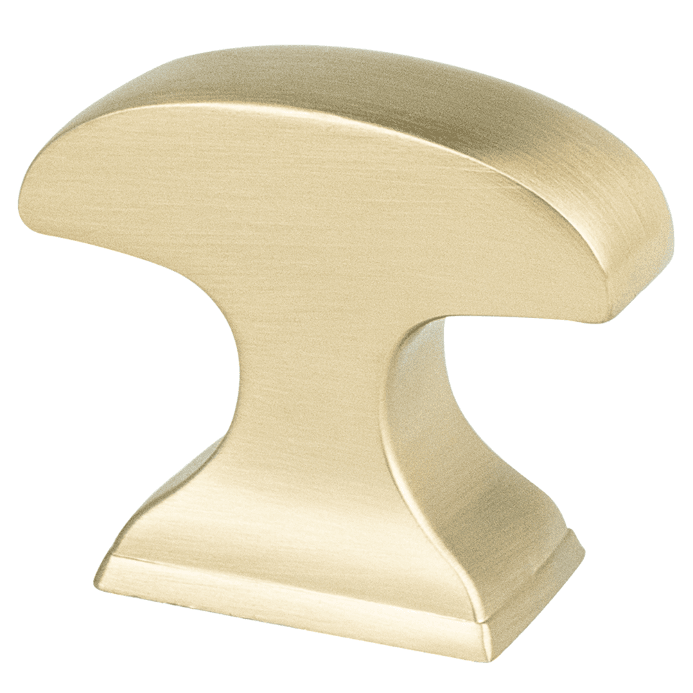 Mod Curved Knob in Satin Champagne finish with 5/8" base diameter, screw size 8-32 x 1"