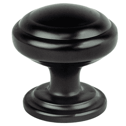 Matte Black Round Knob - 1-1/4" diameter, 1" base, 8-32 x 1" screw size from Pro