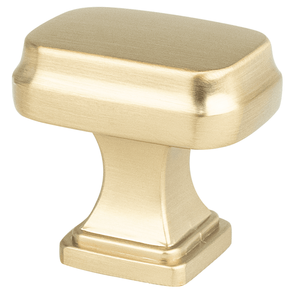 Preferred Rectangular Knob in Champagne finish with 23/32" base diameter and 8-32 x 1" screw size