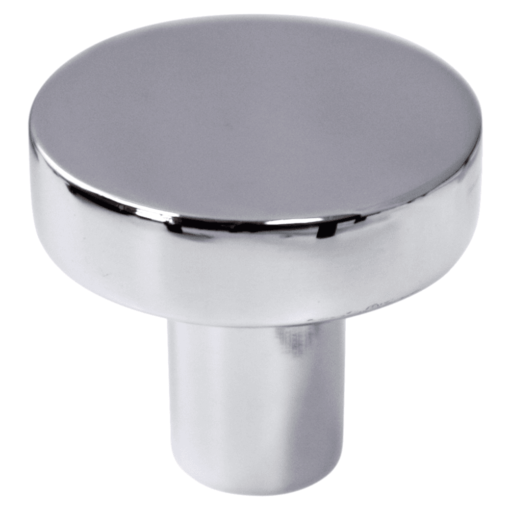 Polished Chrome Flat Top Knob by Pro - Perfect for modern kitchen and bathroom cabinets