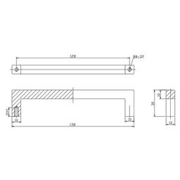 Matte Black Square Pull Berenson Hardware 5-1/16" Base Diameter 13/32" Screw Size 8-32 x 1"