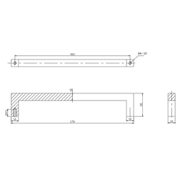 Matte Black Square Pull - 6-5/16", Berenson Hardware