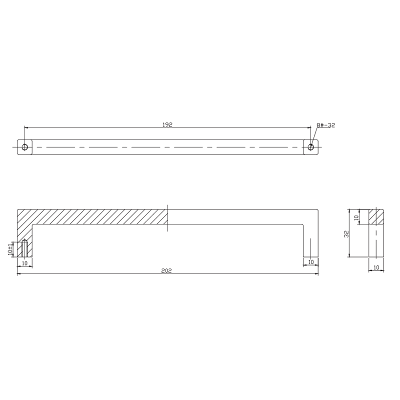 Polished Chrome Square Pull - Berenson Hardware