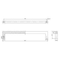 Matte Black Finish Square Pull, 8-32 x 1" Screw Size