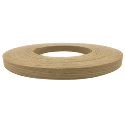 Pre-glued white oak veneer edgebanding roll for furniture, cabinets, flooring, and crafts.