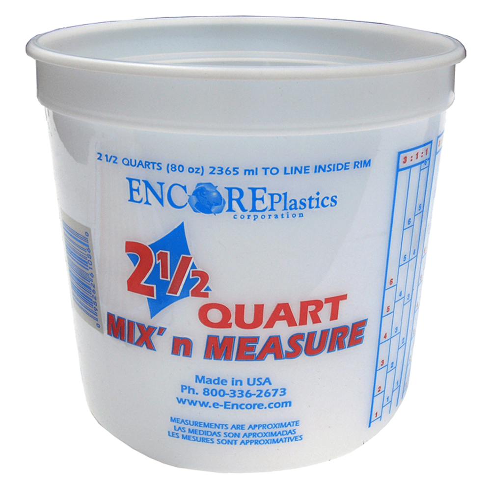 Calibrated Multimix Container - Quart and Liter Markings - Use with All Paints, Pastes, and Adhesives - Paint Sundries Supply